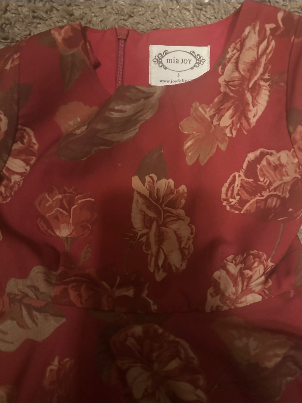 Joyfolie Mia Joy Red Floral Toddler Dress